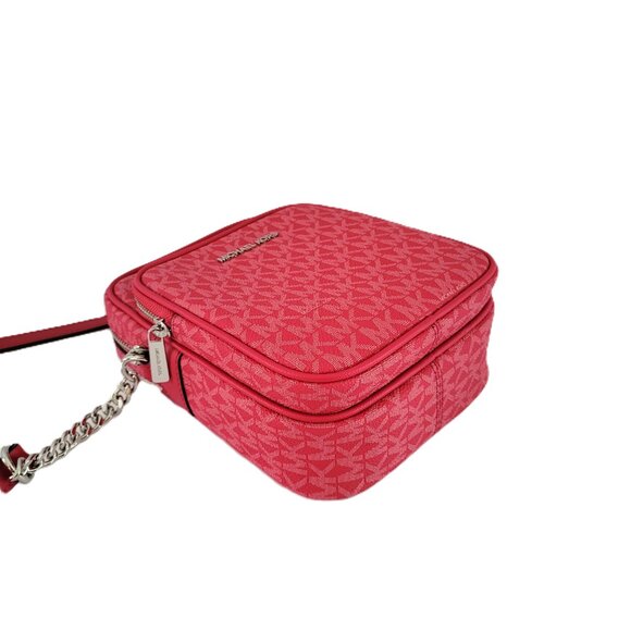 Michael Kors Jet Set Travel Medium NS Chain Crossbody Handbag MK Dark Raspberry - Picture 6 of 7